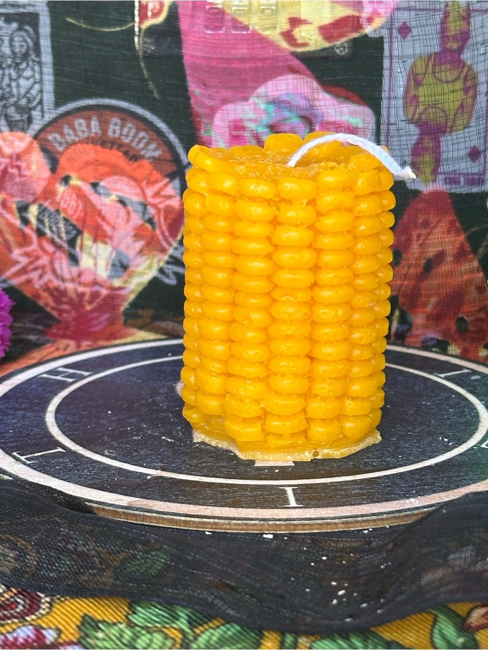 Handmade Beeswax Blend Corn Cob Candle – Golden Yellow Harvest Candle